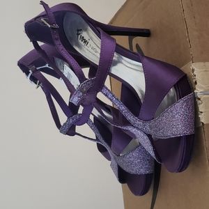 Purple High Heel Prom Shoes 7